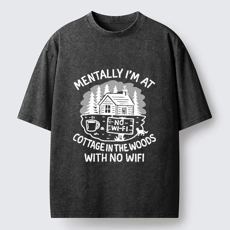 Woodblock Print Unisex Cotton T-Shirt for Summer