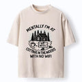 Woodblock Print Unisex Cotton T-Shirt for Summer