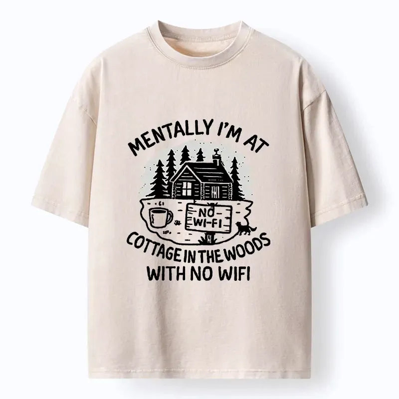 Woodblock Print Unisex Cotton T-Shirt for Summer