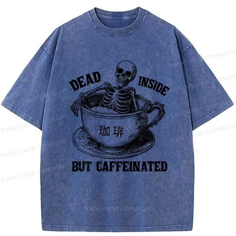 coffee washed retro t-shirt for daily wear