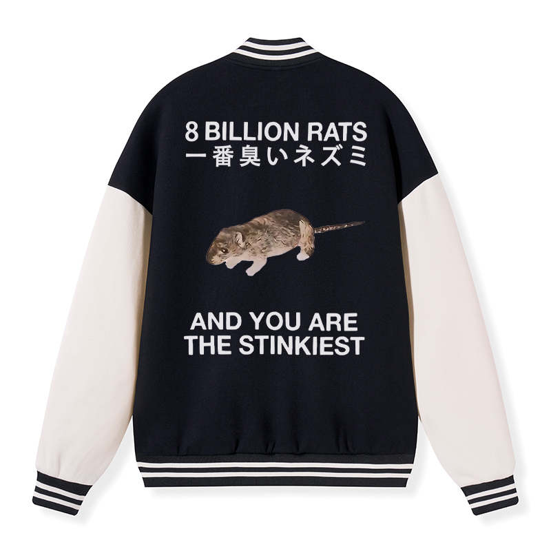 japanese rat embroidery varsity jacket for daily wear