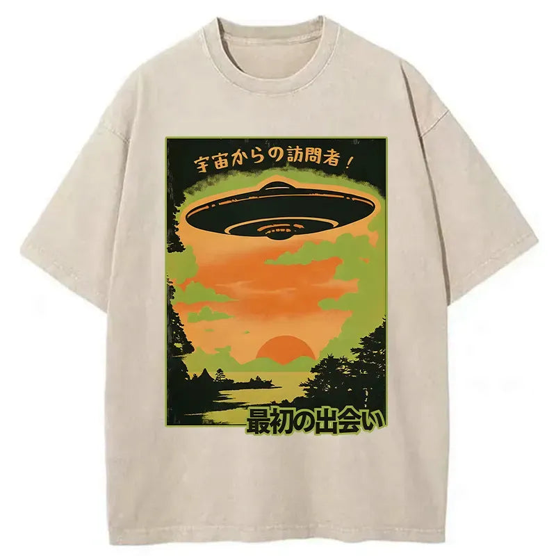 Kyoto-Lion alien attack washed t-shirt best seller