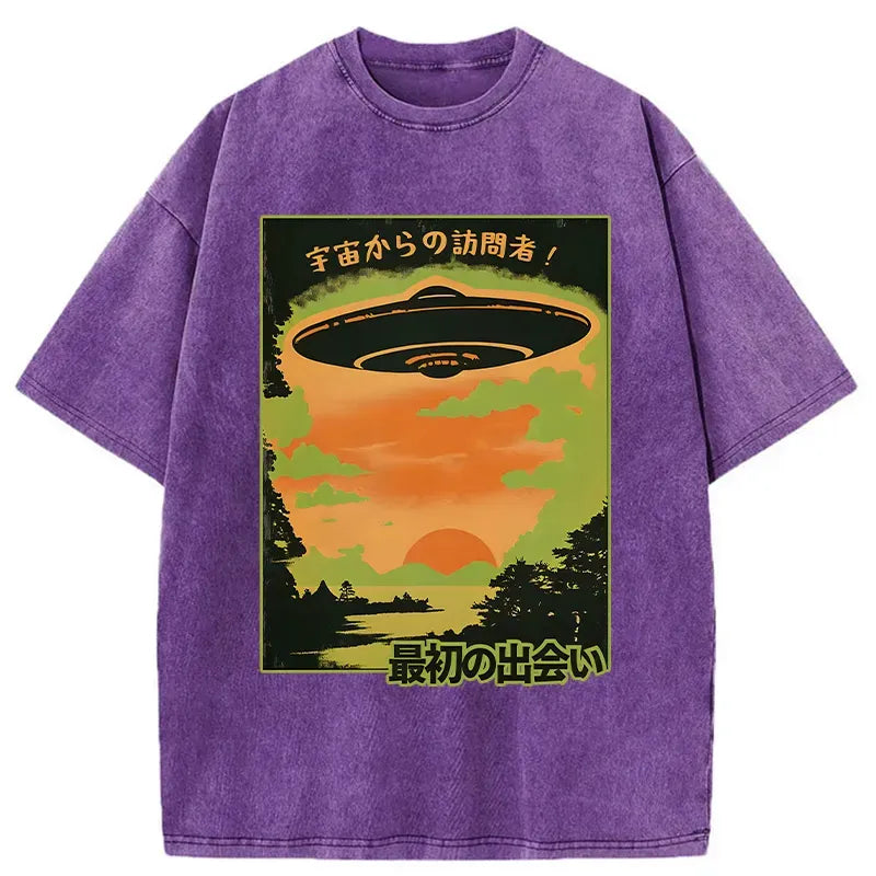 Kyoto-Lion alien attack washed t-shirt best seller