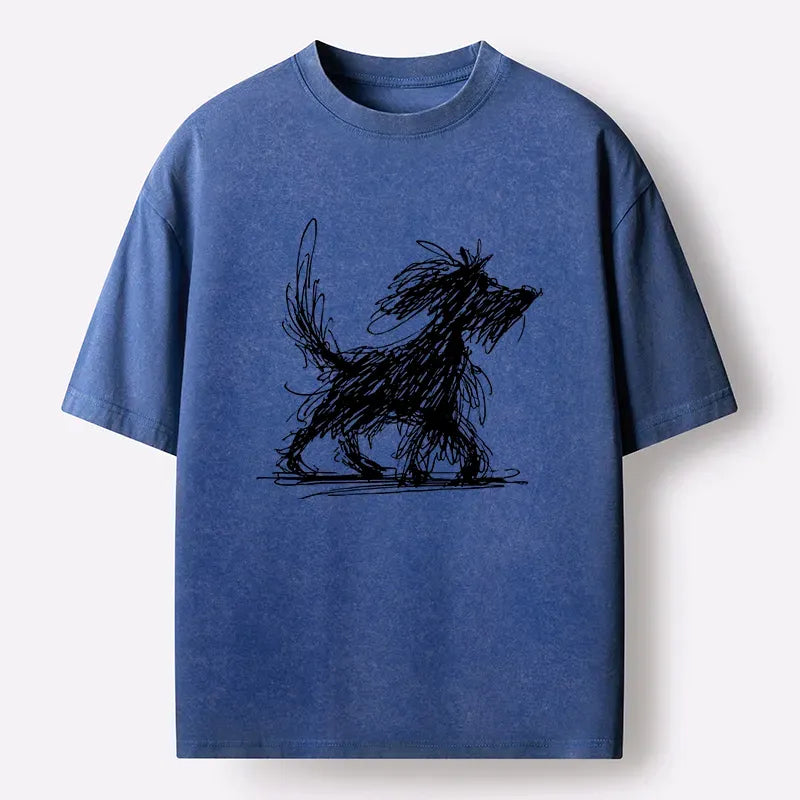 Japanese Woodblock Print Dog T-Shirt for Streetwear