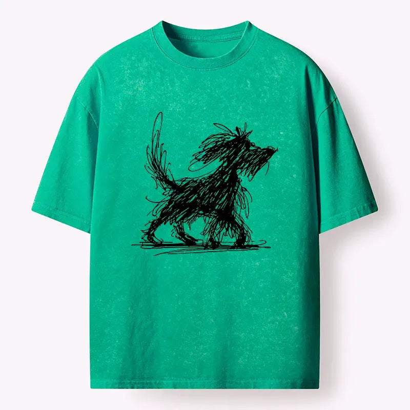 Japanese Woodblock Print Dog T-Shirt for Streetwear