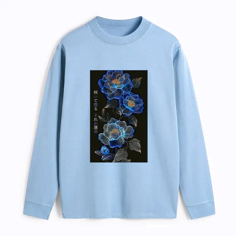 Japanese Dark Flower Long Sleeve T-Shirt