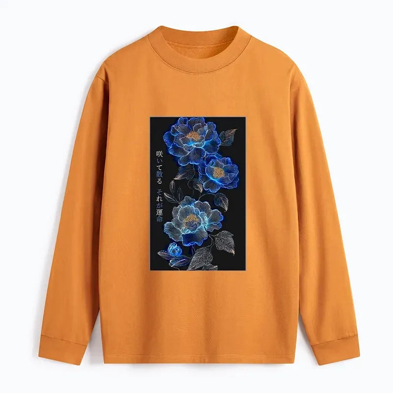 Japanese Dark Flower Long Sleeve T-Shirt