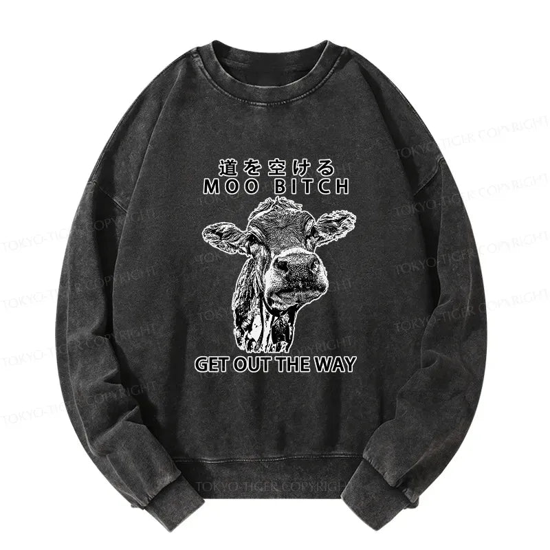 Kyoto-Lion Funny Cow Washed Sweatshirt