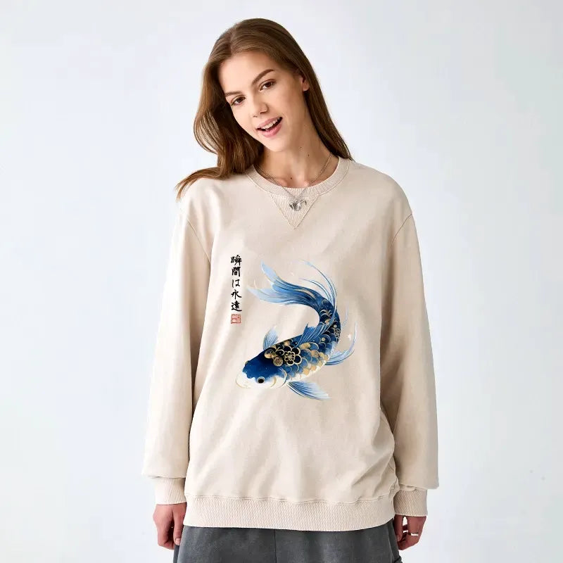 Japanese Koi Fish Watercolor Sweatshirt