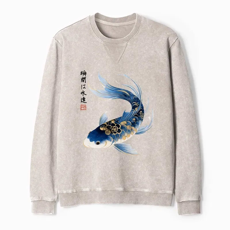 Comfortable Japanese Koi Fish Sweatshirt