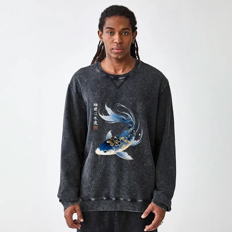 Comfortable Japanese Koi Fish Sweatshirt