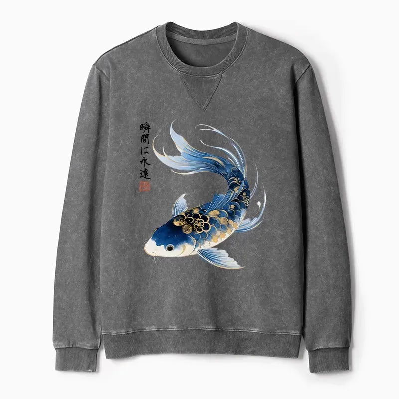 Japanese Koi Fish Watercolor Sweatshirt