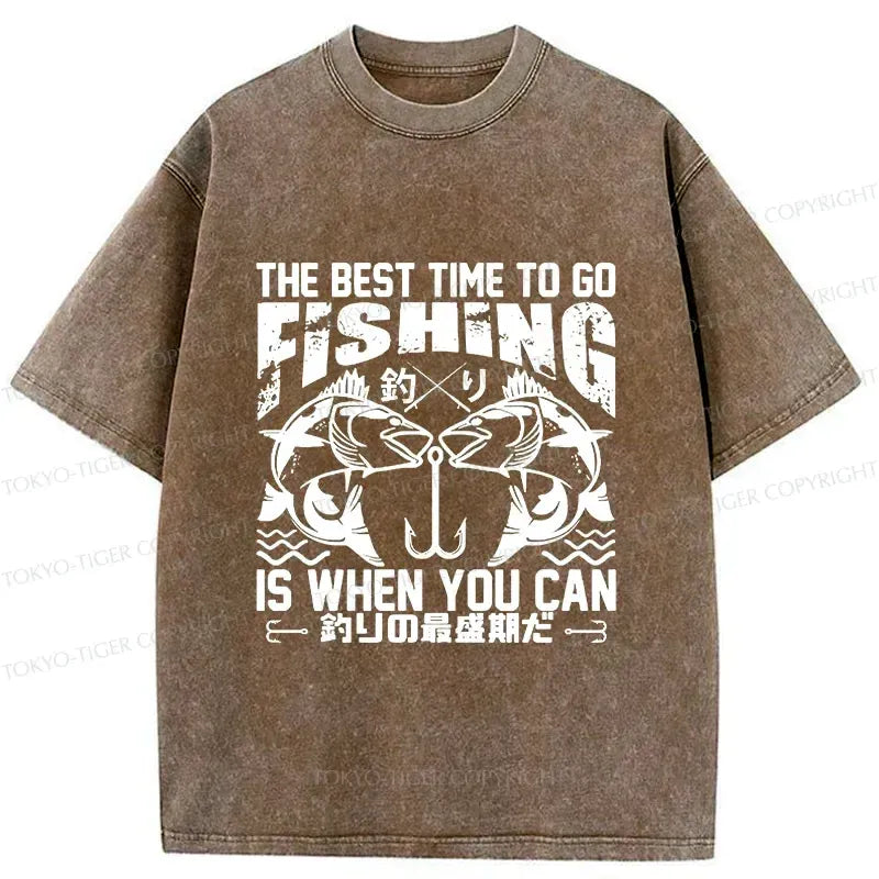 Kyoto-Lion Peak Fishing Season Washed T-Shirt
