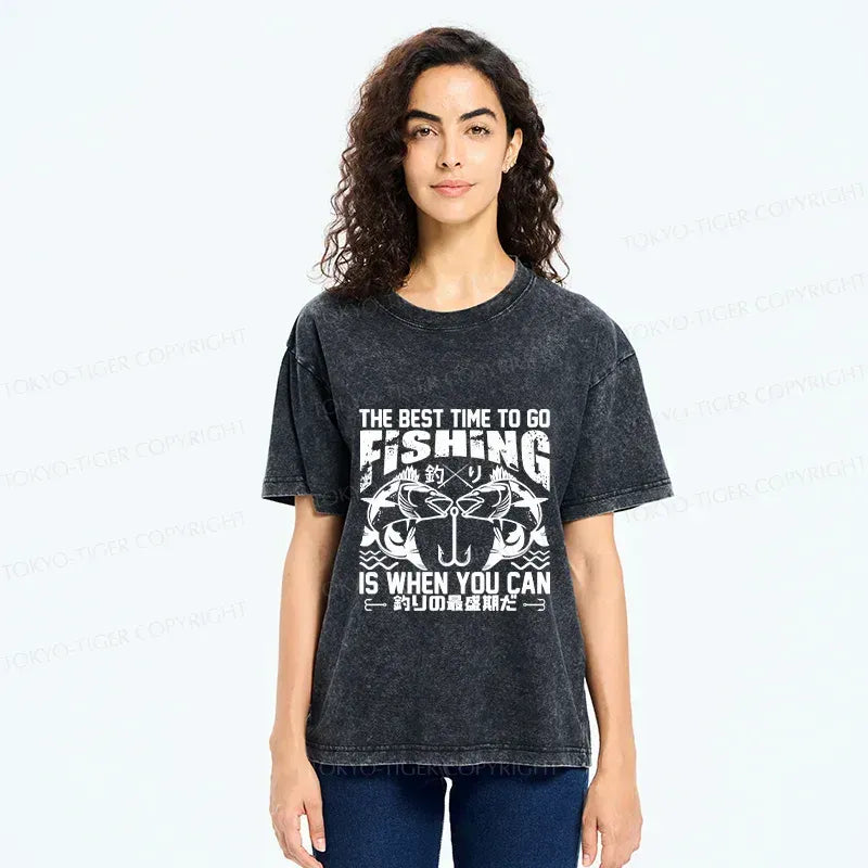 Washed unisex t-shirt for summer vacation