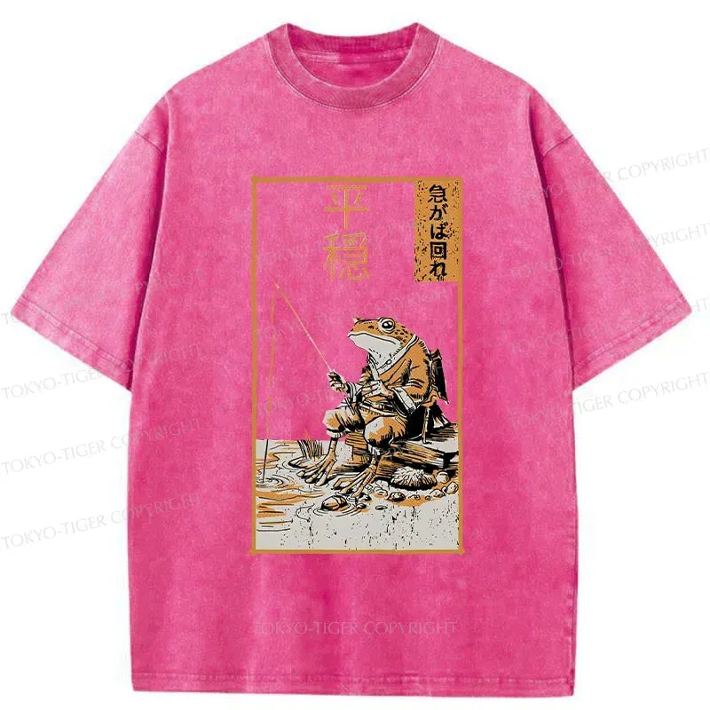 Japanese Funny Frog Fishing T-Shirt