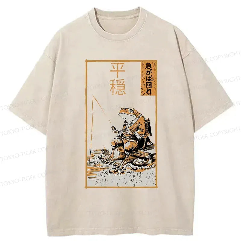 Japanese Funny Frog Fishing T-Shirt