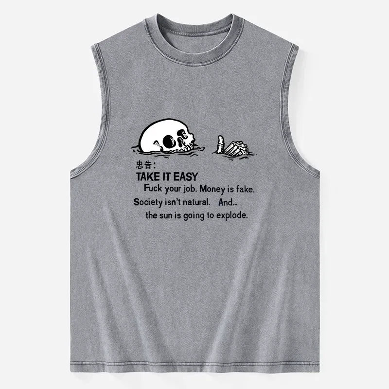 vintage unisex skeleton tank for summer