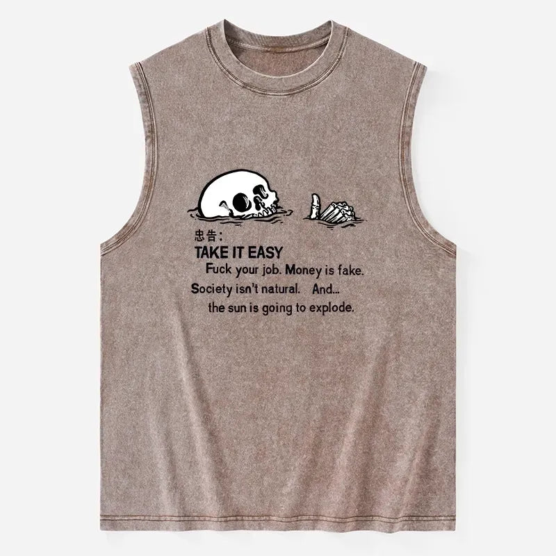 vintage unisex skeleton tank for summer