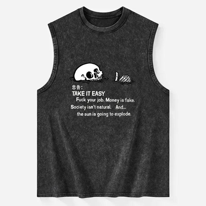 retro Kyoto lion skeleton tank free shipping