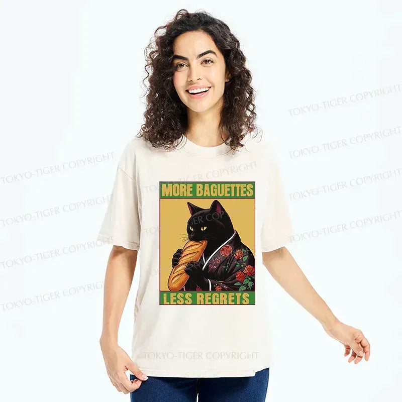 Kyoto-Lion More Baguettes Less Regrets Washed T-Shirt