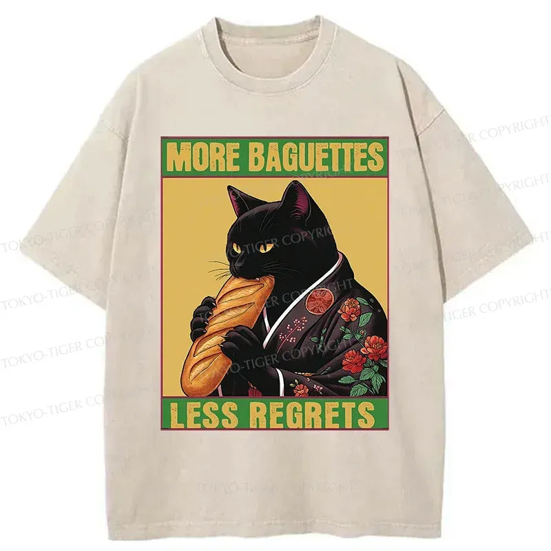 Kyoto-Lion More Baguettes Less Regrets Washed T-Shirt