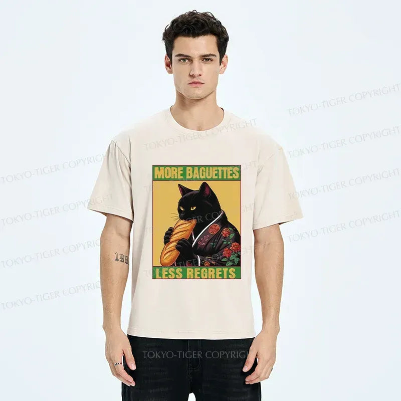 Kyoto-Lion More Baguettes Less Regrets Washed T-Shirt