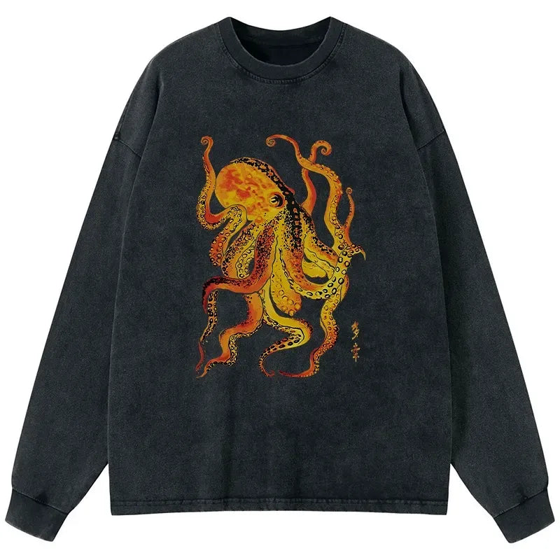 Best Seller Japanese Octopus Washed Tee