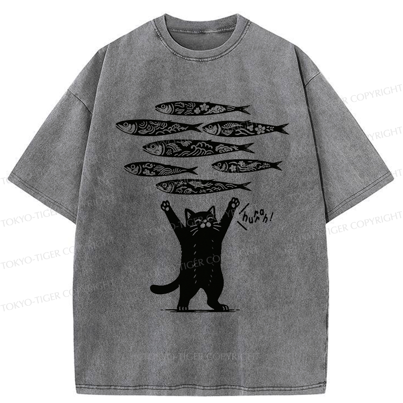 Japanese Lucky Cat Washed T-Shirt
