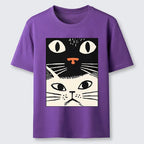 vintage white cat ukiyo-e tee