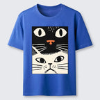 vintage white cat ukiyo-e tee