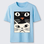 vintage white cat ukiyo-e tee