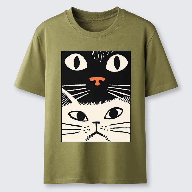 Kyoto-Lion Black Cat And White Cat Classic T-Shirt