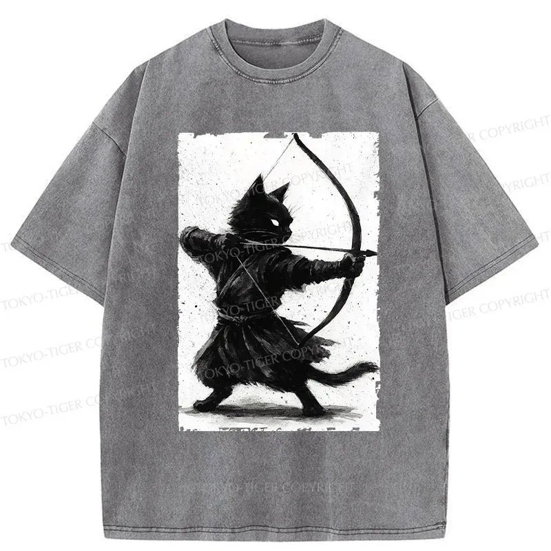 Vintage Cat Archery Shirt for Street Style