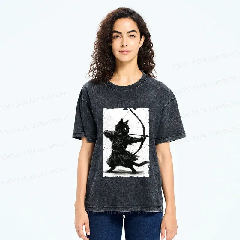 Retro Japanese Cat Archery T-Shirt