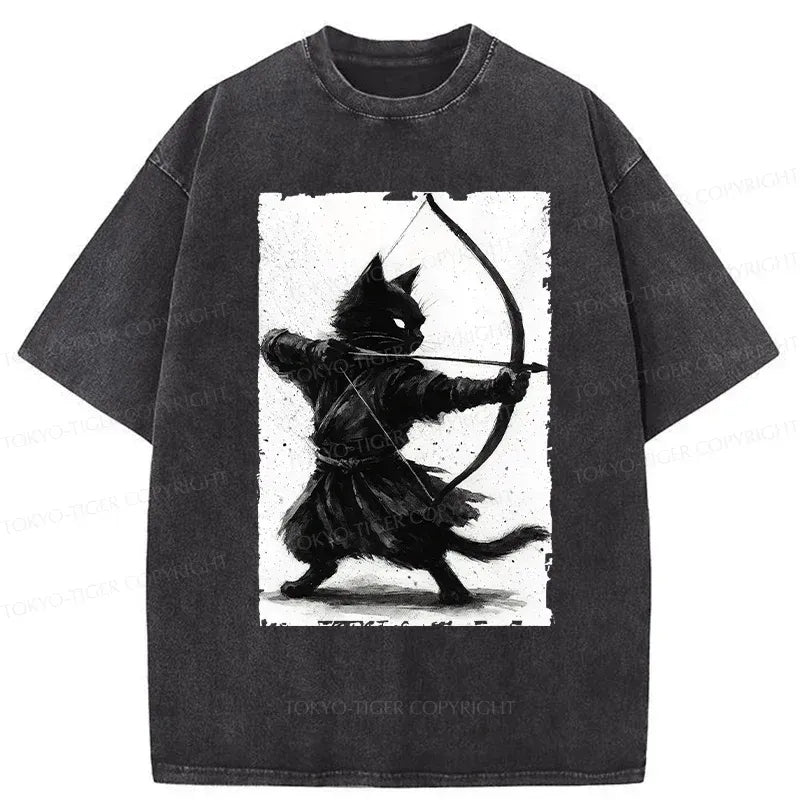 Retro Japanese Cat Archery T-Shirt