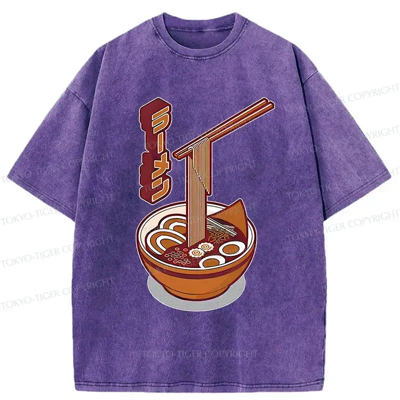 Kyoto-Lion Retro Japanese Ramen Washed T-Shirt