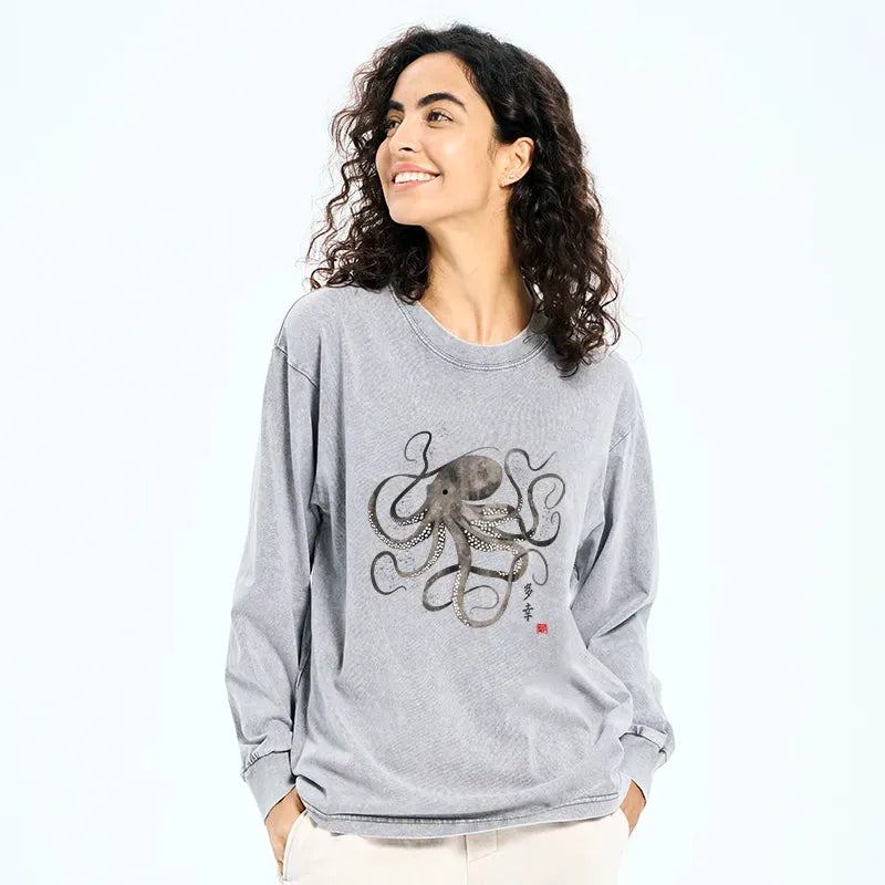 vintage japanese octopus t shirt for men