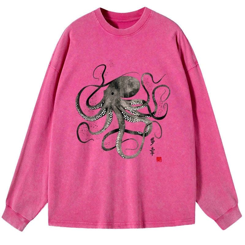 vintage japanese octopus t shirt for men
