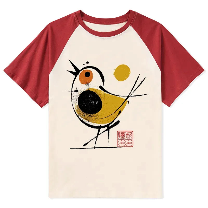 Japanese Vintage Bird Raglan T-shirt