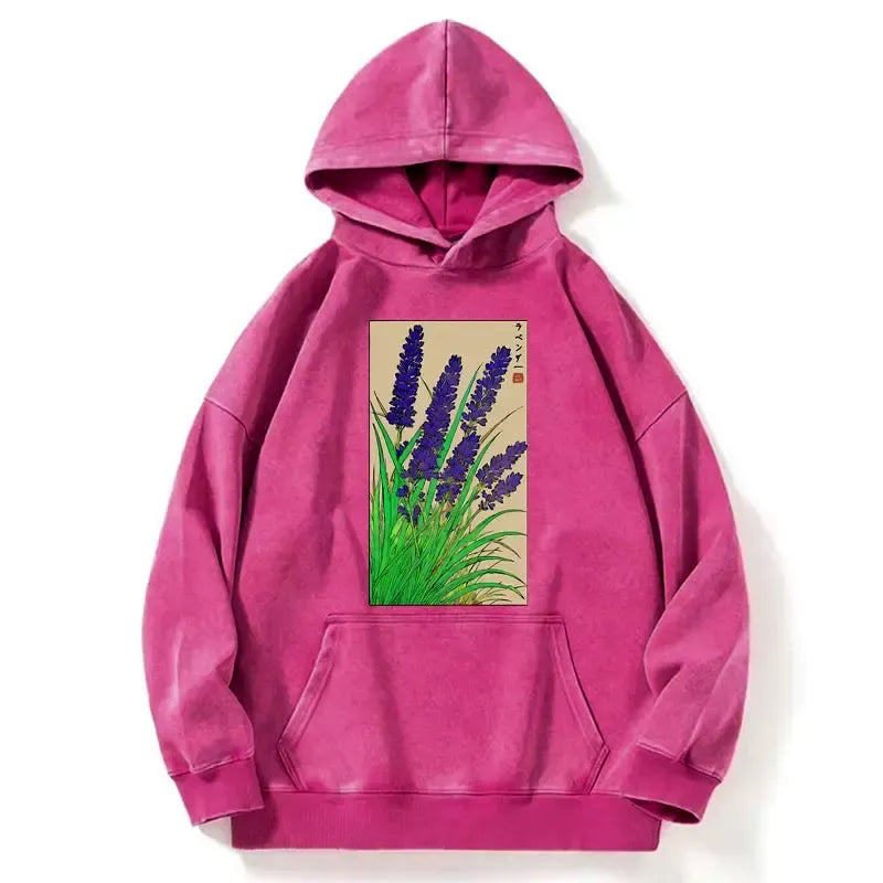 Kyoto-Lion Japanese Lavender Washed Hoodie