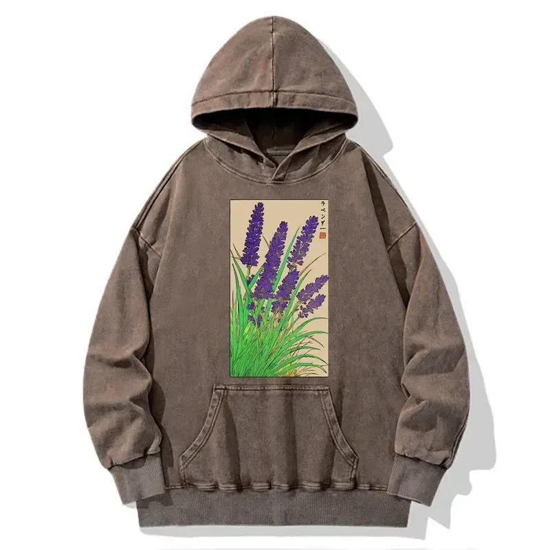 Kyoto-Lion Japanese Lavender Washed Hoodie