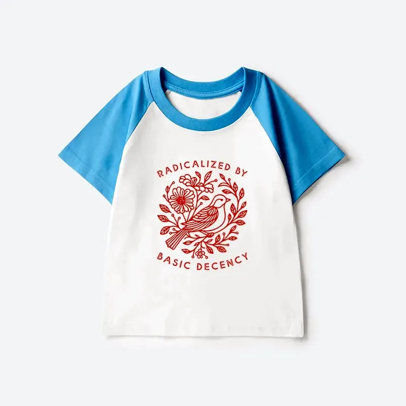 Soft Cotton Kids Raglan T-shirt for Vacation