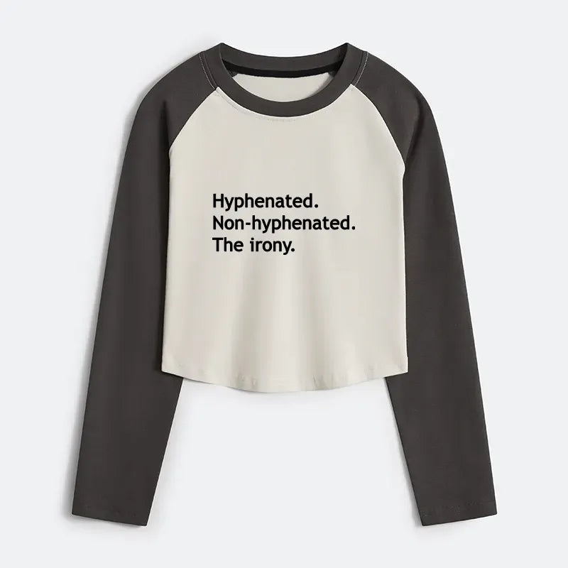 Trendy Japanese crop raglan t-shirt