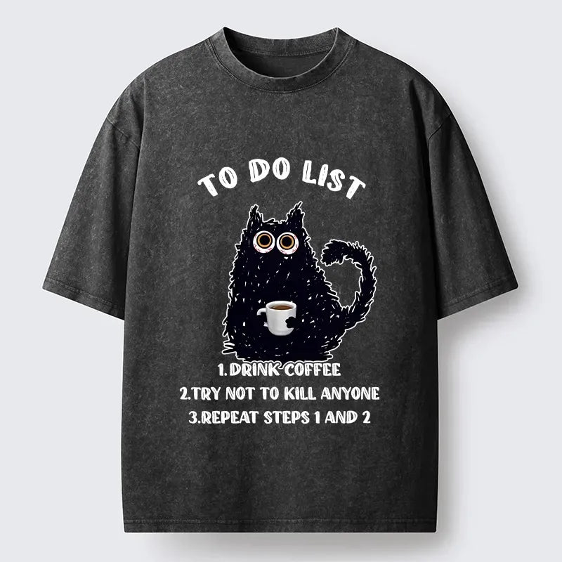 Daily Coffee Routine Funny Tee for Streetwear