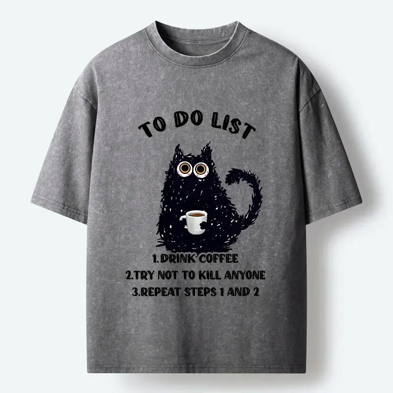 Daily Coffee Routine Funny Tee for Streetwear