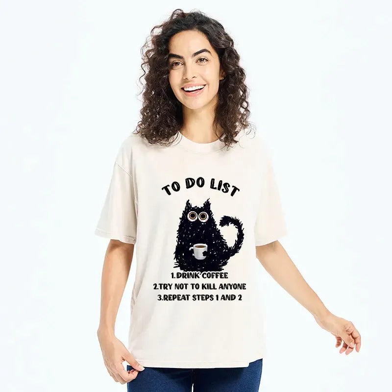 Daily Coffee Routine Funny Tee for Streetwear