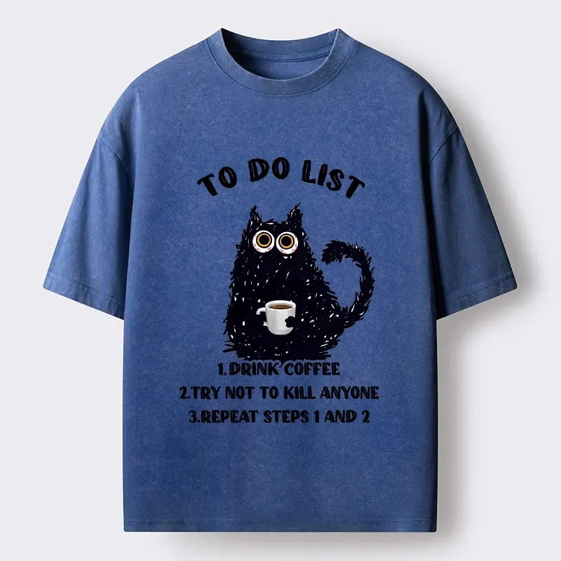Daily Coffee Routine Funny Tee for Streetwear
