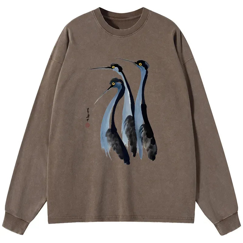 Blue Crane Long Sleeve Shirt for Daily Wear