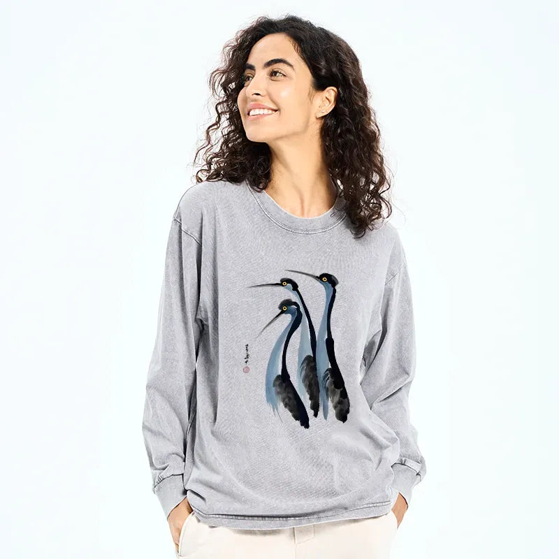 Japanese Vintage Washed Long Sleeve T-Shirt