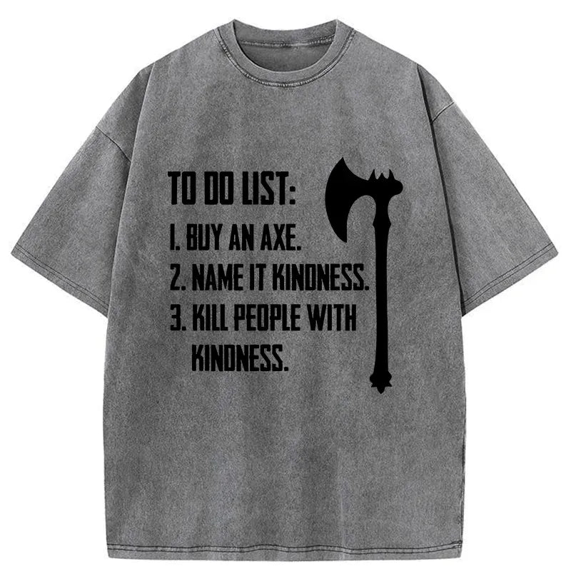 Kyoto-Lion Axe Joke Washed T-Shirt